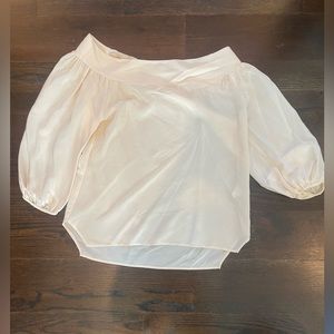 Amanda Uprichard Blush Pink Off Shoulder Blouse | Size Small